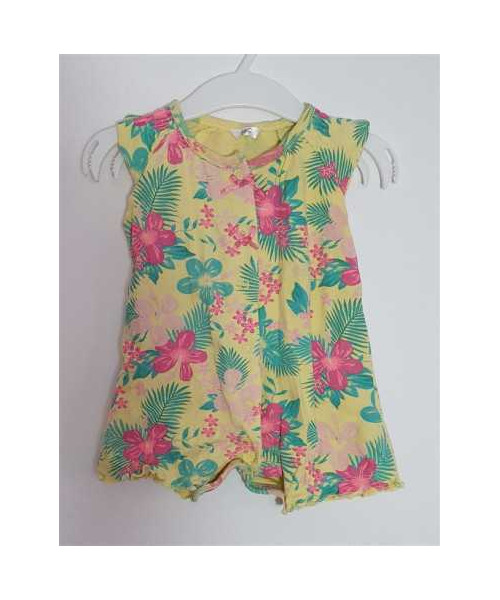 Salopeta pentru fetite cu motive florale multicolore