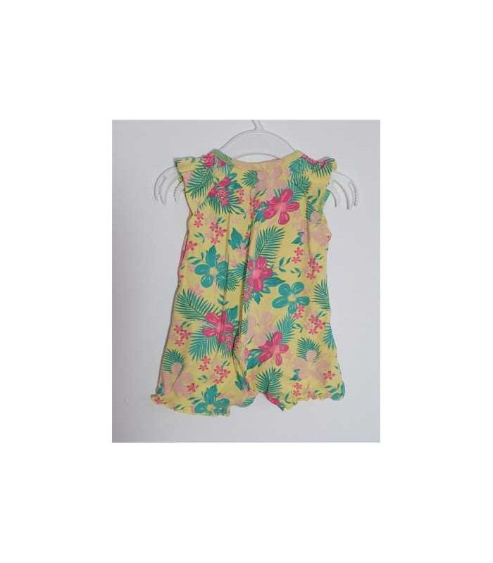 Salopeta pentru fetite cu motive florale multicolore