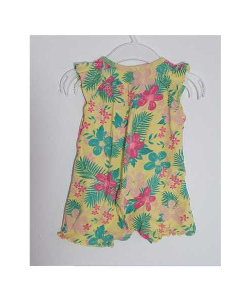 Salopeta pentru fetite cu motive florale multicolore