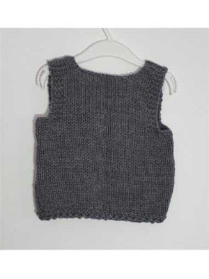 Vesta tricotata pentru copii cu model pe piept 2