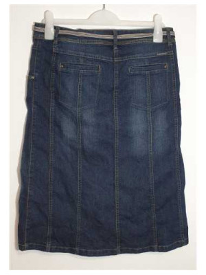 Fusta Jeans de dama cu buzunare si curea in talie Canda 2