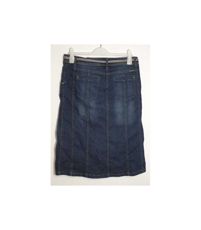 Fusta Jeans de dama cu buzunare si curea in talie Canda