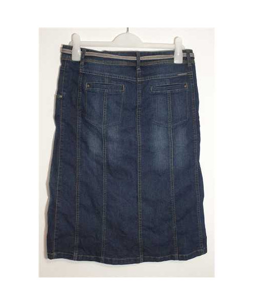 Fusta Jeans de dama cu buzunare si curea in talie Canda