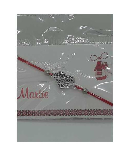 Martisor tip bratara cu inimioara