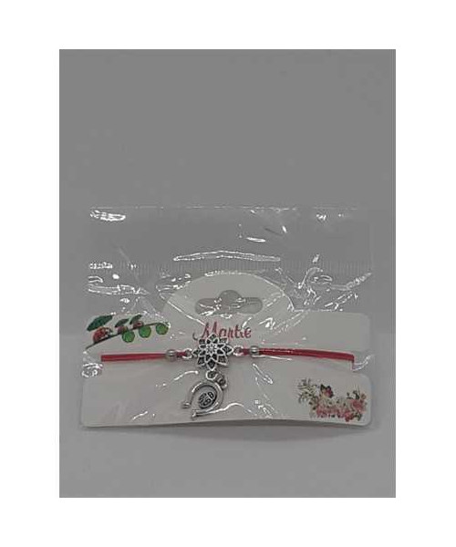 Martisor tip bratara cu floare si potcoava cu buburuza