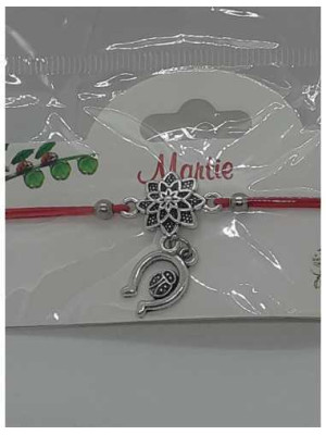 Martisor tip bratara cu floare si potcoava cu buburuza 2