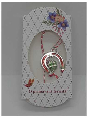 Martisor model potcoava cu trifoi 2