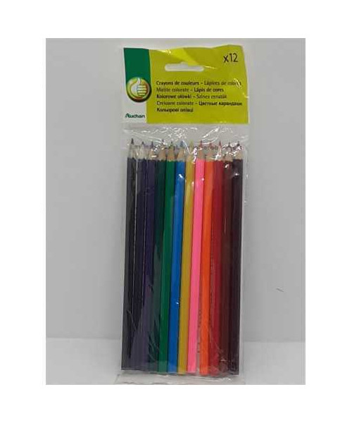 Set 12 creioane colorate Auchan