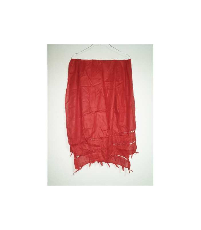 Sal rosu de dama pentru primavara cu franjuri