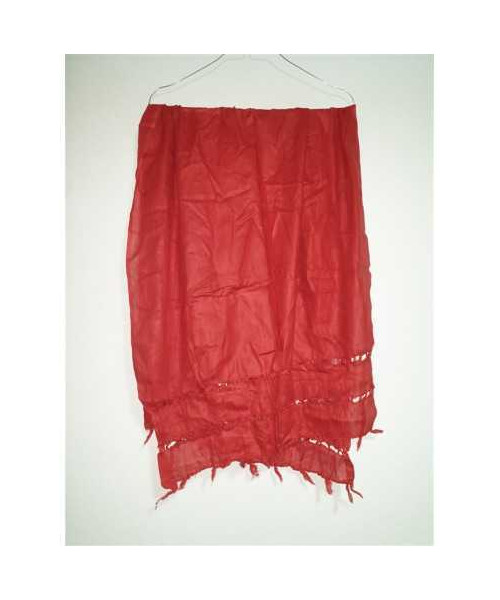 Sal rosu de dama pentru primavara cu franjuri