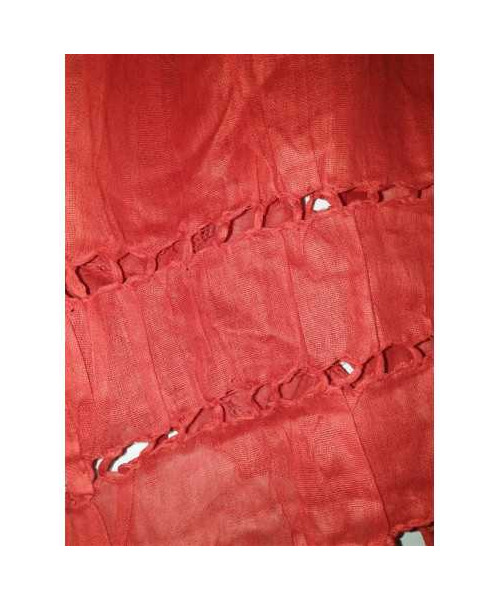 Sal rosu de dama pentru primavara cu franjuri