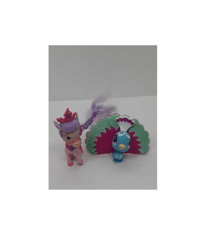 Set doua figurine cu sclipici Ponei si Paun