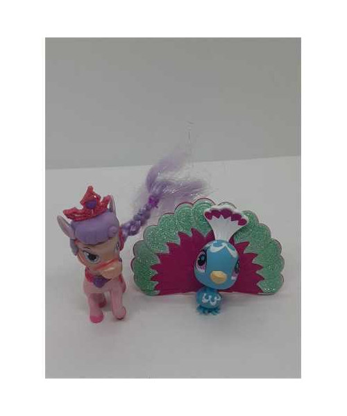 Set doua figurine cu sclipici Ponei si Paun