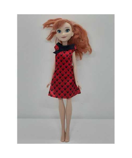 Papusa Anna cu rochita culoare rosu Disney 26 cm