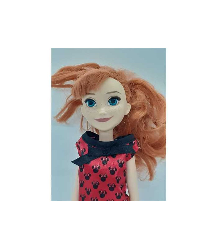 Papusa Anna cu rochita culoare rosu Disney 26 cm