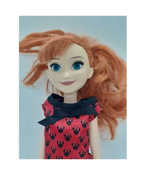 Papusa Anna cu rochita culoare rosu Disney 26 cm