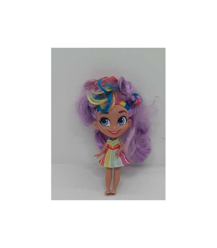 Set doua papusele Hairdorables cu parul curcubeu 11 cm
