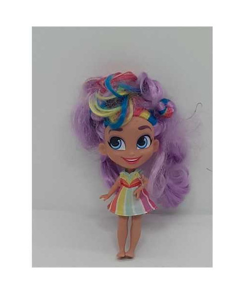 Set doua papusele Hairdorables cu parul curcubeu 11 cm