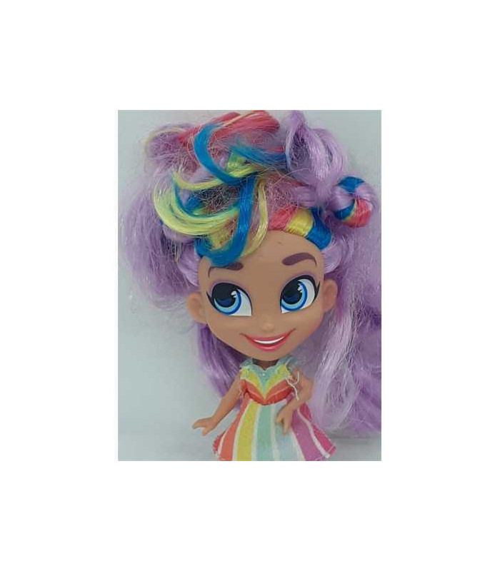 Set doua papusele Hairdorables cu parul curcubeu 11 cm