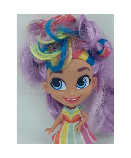 Set doua papusele Hairdorables cu parul curcubeu 11 cm