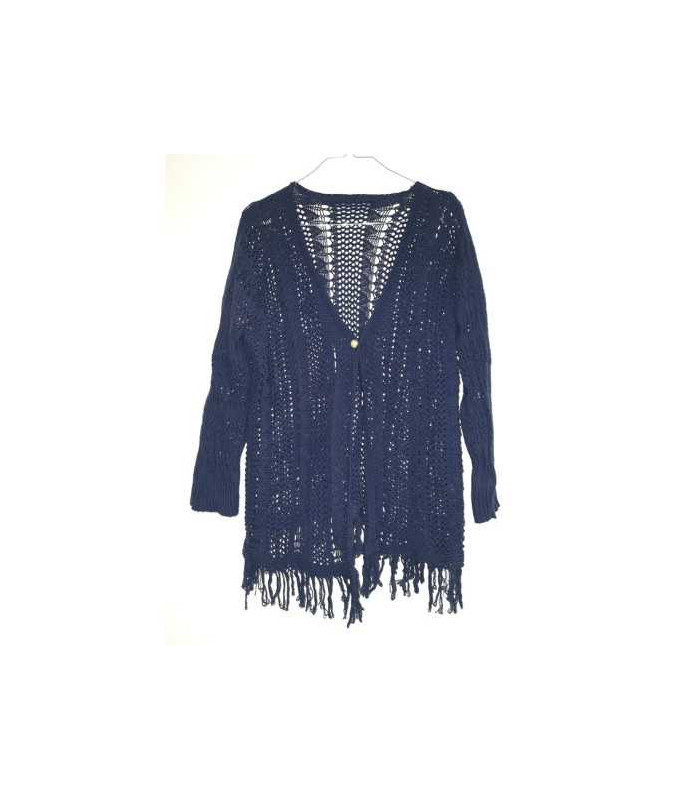 Pulover dama cu franjuri si anchior in V