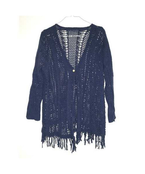 Pulover dama cu franjuri si anchior in V