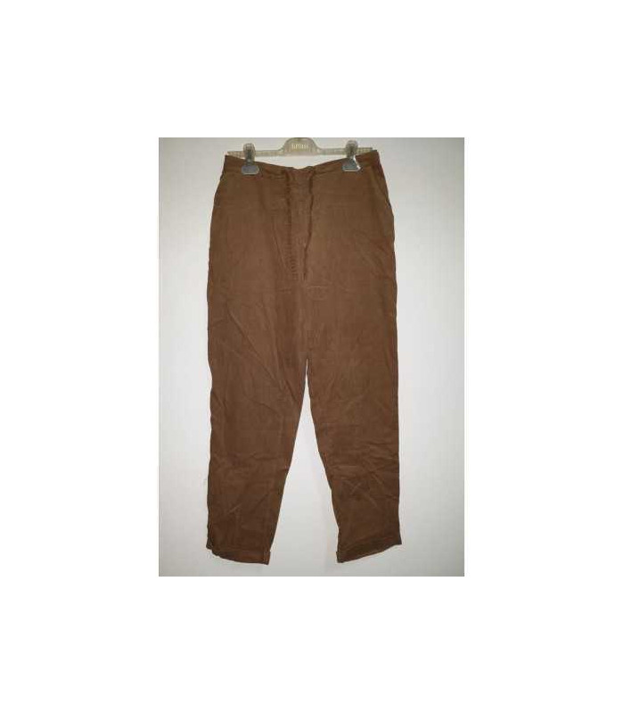 Pantaloni reiat cu talie elastica si terminatii pliabile Mango Casual
