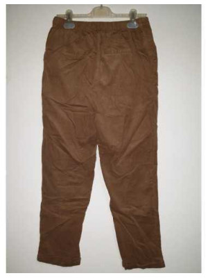 Pantaloni reiat cu talie elastica si terminatii pliabile Mango Casual 2