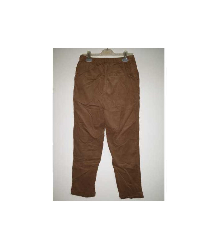 Pantaloni reiat cu talie elastica si terminatii pliabile Mango Casual