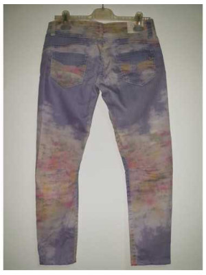 Pantaloni lungi de dama cu print multicolor Please 2