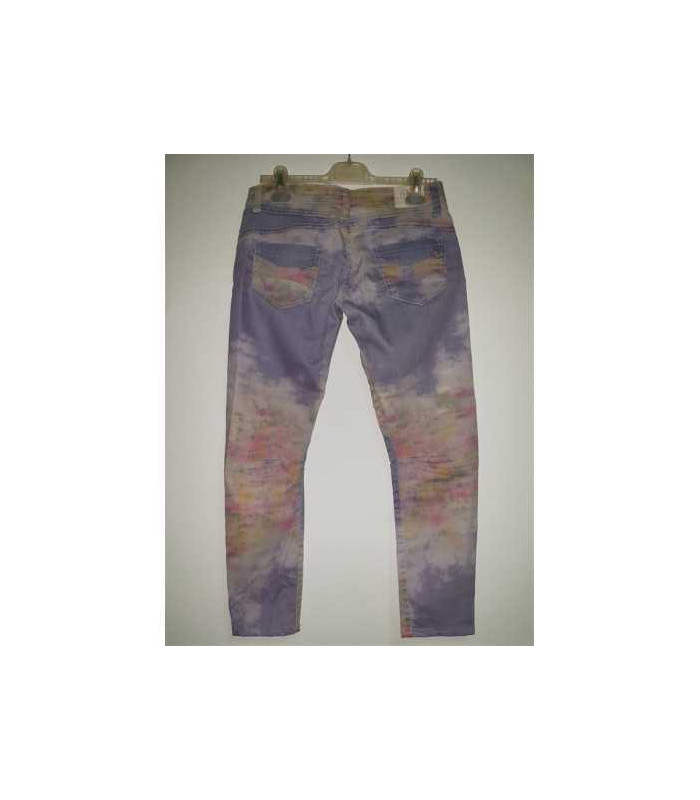 Pantaloni lungi de dama cu print multicolor Please