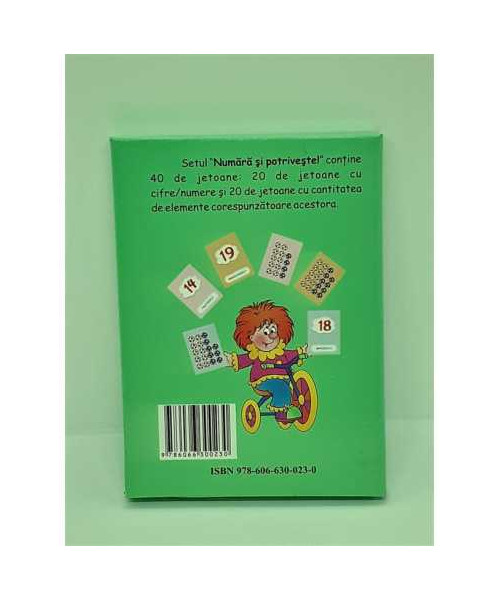 Numara si potriveste - jetoane