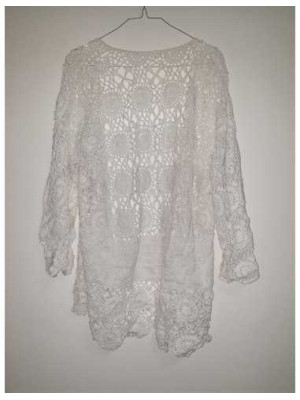 Cardigan tricotat dama culoare alb 2