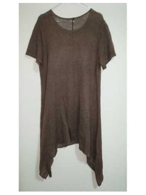 Bluzita dama tricotata cu colturi si maneca scurta