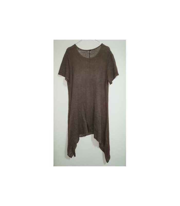 Bluzita dama tricotata cu colturi si maneca scurta