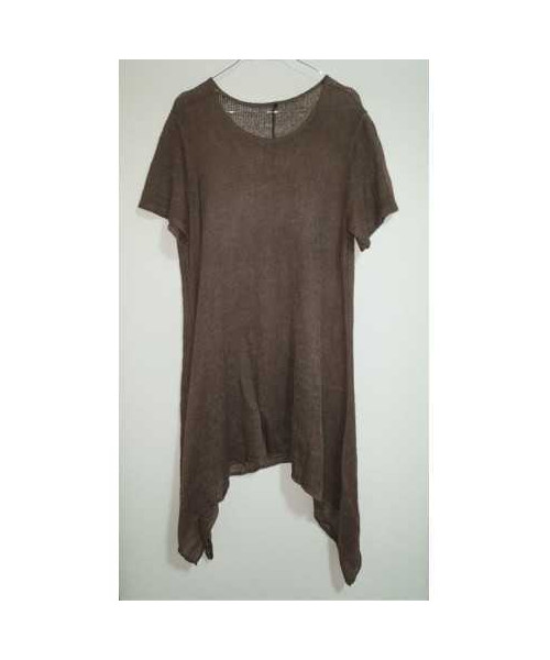 Bluzita dama tricotata cu colturi si maneca scurta