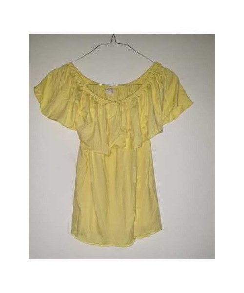 Tricou pentru fetite cu volan sus Zara