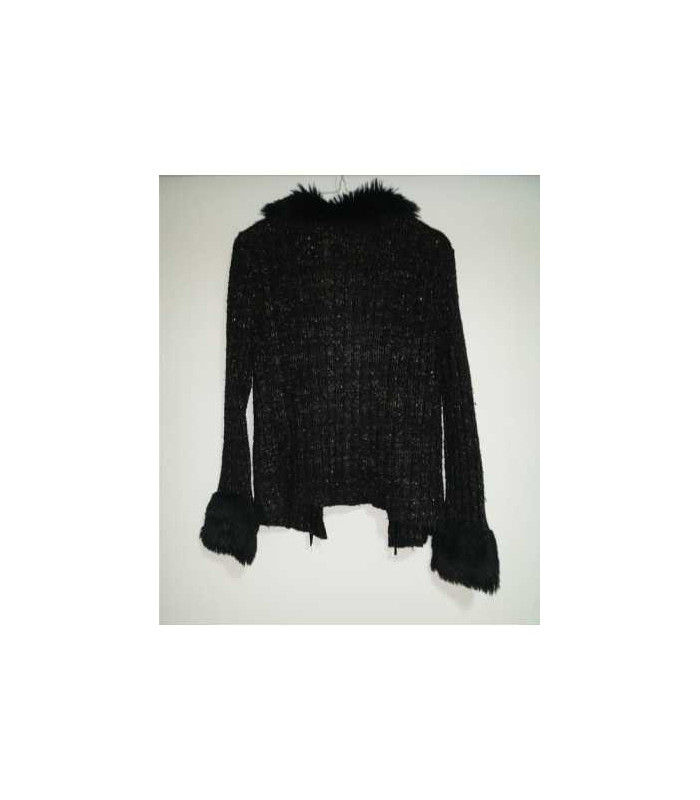 Pulover dama tricotat cu blanita la gat si la mansete