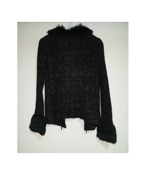 Pulover dama tricotat cu blanita la gat si la mansete