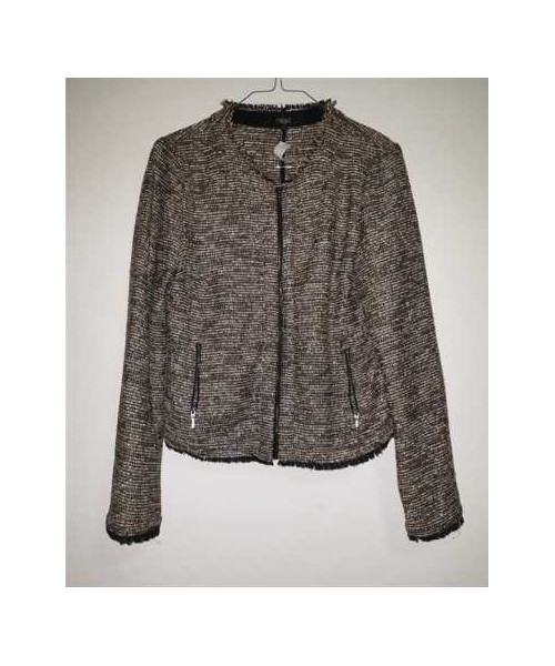 Jacheta dama eleganta cu fir metalizzat argintiu Next