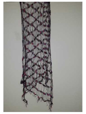 Esarfa dama multicolora cu terminatii franjuri BURDICK 2