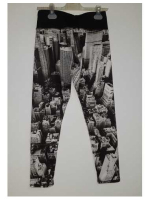 Colanti sport dama cu imprimeu si elastic lat in talie 2