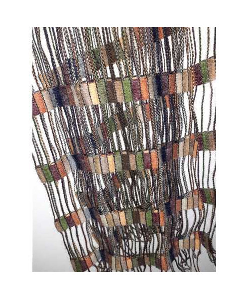 Esarfa dama multicolora cu franjuri