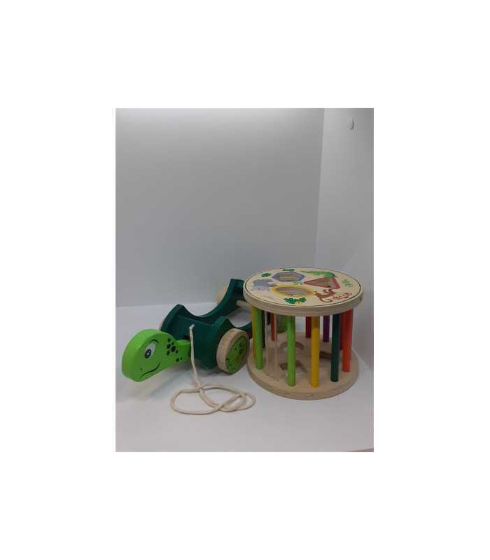 Broasca Testoasa de tras din lemn cu forme geometrice