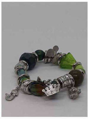 Bratara dama elastica cu margele si pandantive 2