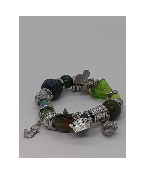 Bratara dama elastica cu margele si pandantive