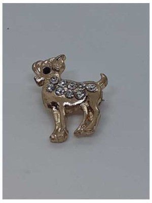 Brosa metalica culoare auriu model catelus