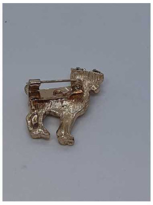 Brosa metalica culoare auriu model catelus 2