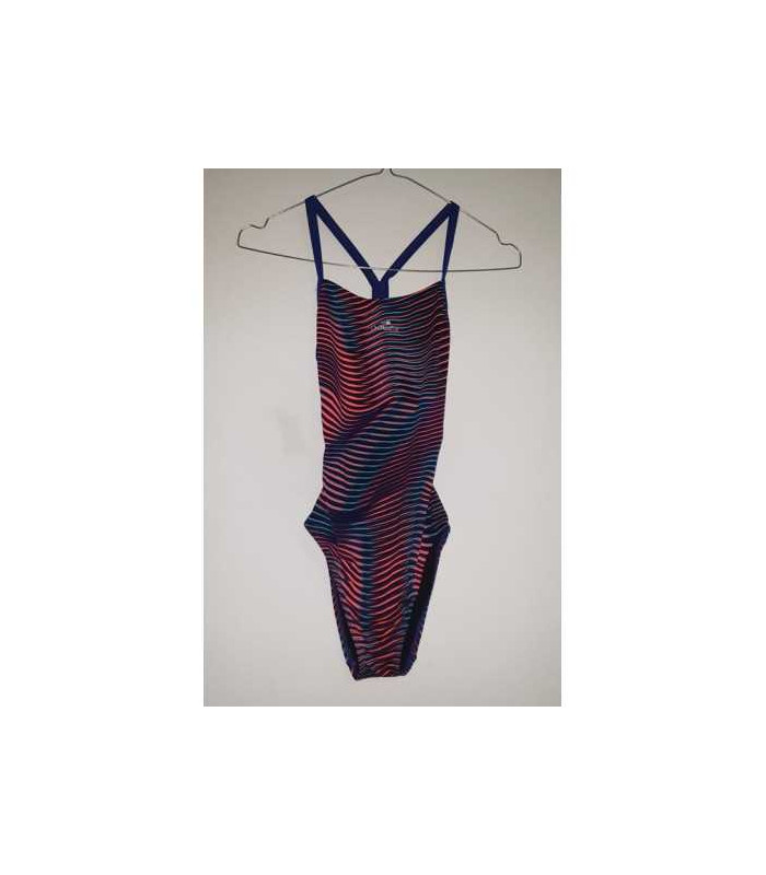 Costum de baie intreg cu dungi multicolore Nabaiji