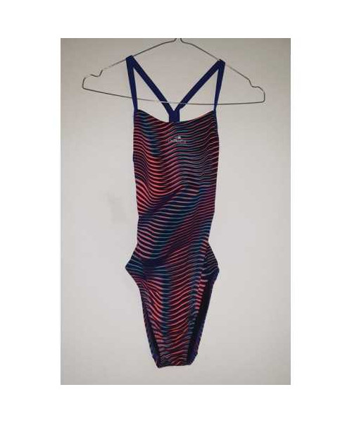 Costum de baie intreg cu dungi multicolore Nabaiji